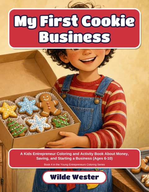 Cover of My First Cookie Business, a Wilde Wester kids entrepreneur coloring book